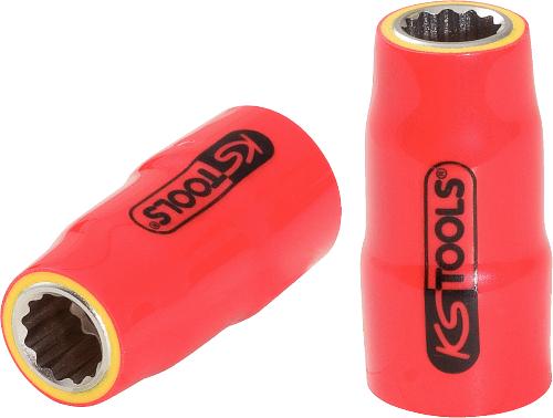 KS TOOLS 3/8" Stecknuss mit Schutzisolierung, 21mm