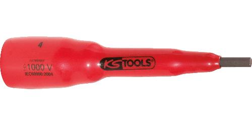 KS TOOLS 3/8" Bit-Stecknuss mit Schutzisolierung für Innensechskant-Schrauben, 8mm,270mm lang