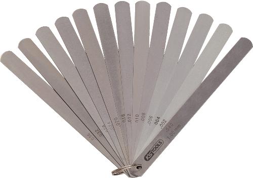 KS TOOLS Kolbenspiellehre, 8 Blatt, 0,05-0,5mm, 150mm lang