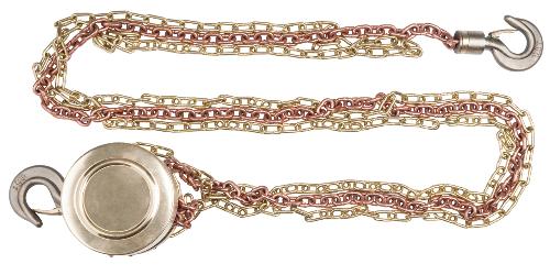 KS TOOLS BRONZEplus Flaschenzug, 2 Ketten à 3 m, 3 t