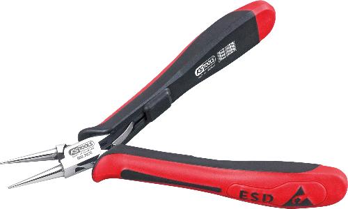 KS TOOLS ESD Rundzange, gerade, ohne Hieb, 130mm