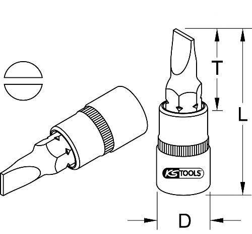 KS TOOLS 1/4" Bit-Stecknuss Schlitz, 4mm