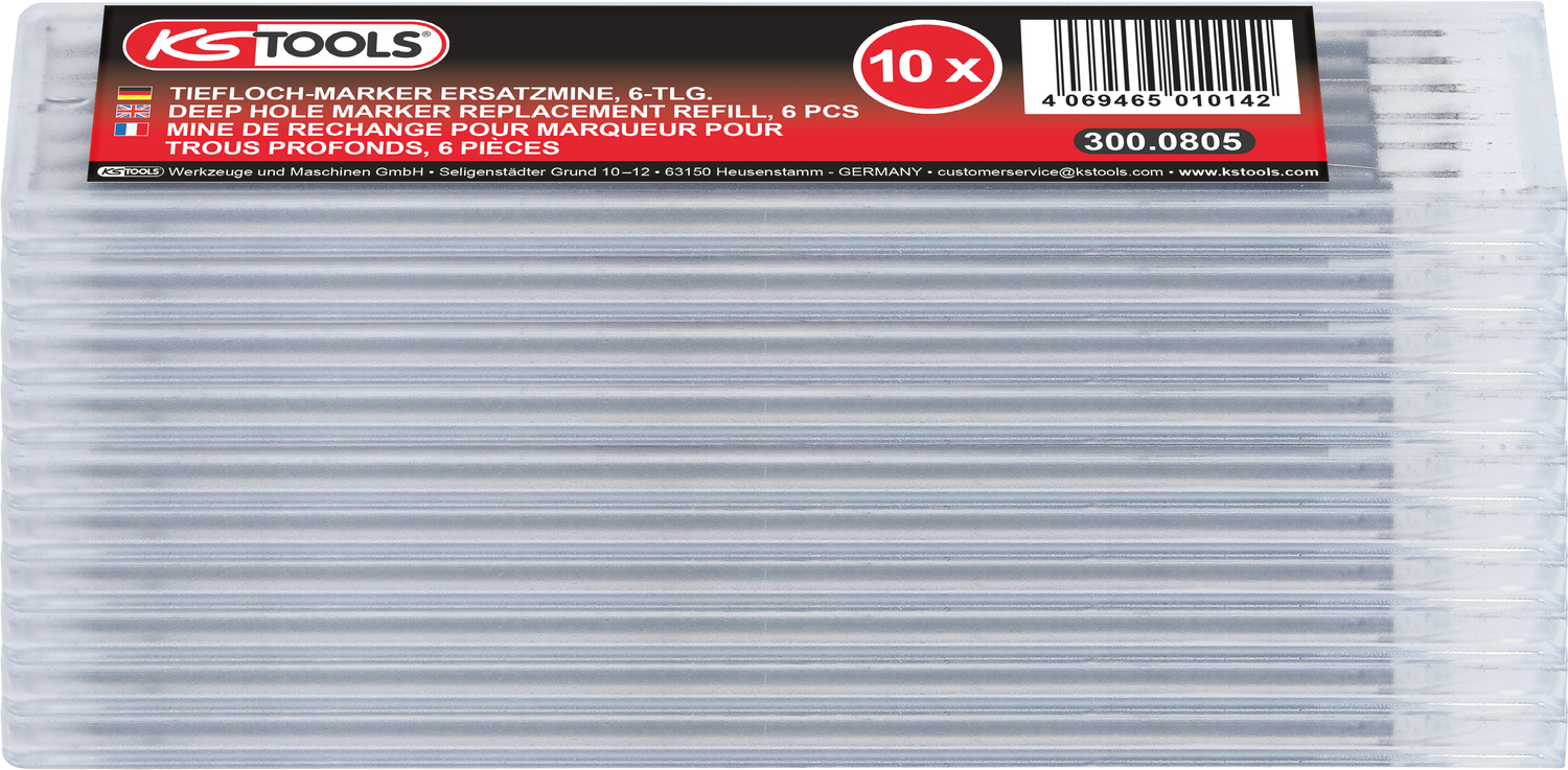KS TOOLS Tiefloch-Marker Ersatzmine, 10x6er Pack