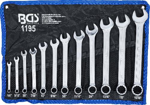 BGS Maul-Ringschlüssel-Satz | Zollgrößen | SW 1/4" - 15/16" | 12-tlg.