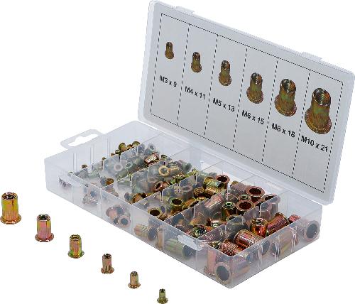 BGS Nietmuttern-Sortiment | verzinkter Stahl | 150-tlg.