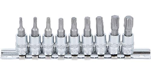 BGS Bit-Einsatz-Satz | Antrieb Innenvierkant 6,3 mm (1/4") | T-Profil (für Torx) T10 - T50 | 9-tlg.
