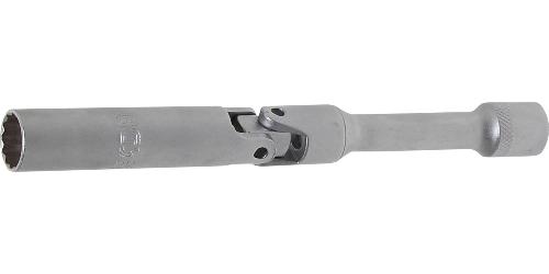 BGS Zündkerzen-Gelenkeinsatz Zwölfkant, extra lang | Antrieb Innenvierkant 10 mm (3/8") | SW 14 mm