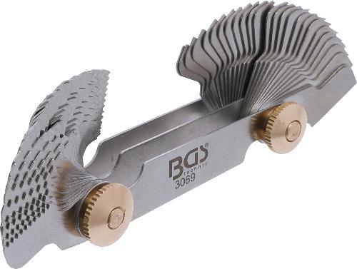 BGS Doppel-Gewindeschablone, 52 Blatt | metrisch 0,25 - 6,0 mm, Whitworth 4G - 62G