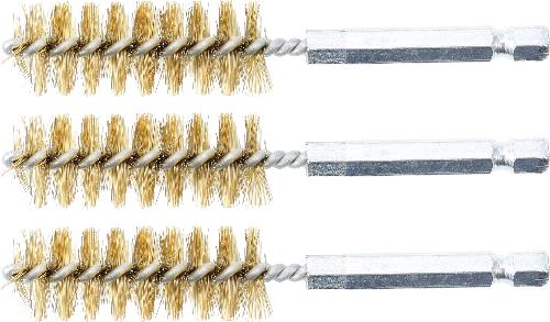 BGS Messingbürste | 17 mm | Antrieb Außensechskant 6,3 mm (1/4") | 3-tlg.