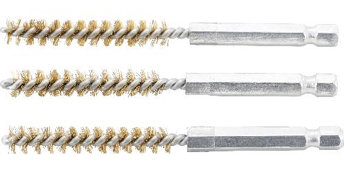 BGS Messingbürste | 8 mm | Antrieb Außensechskant 6,3 mm (1/4") | 3-tlg.