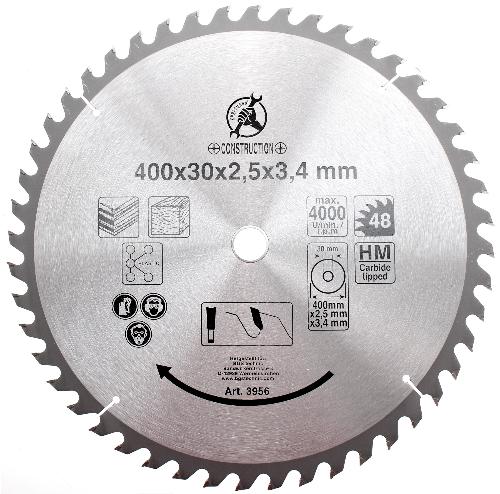 BGS Do It Yourself Hartmetall-Kreissägeblatt | Ø 400 x 30 x 3,4 mm | 48 Zähne