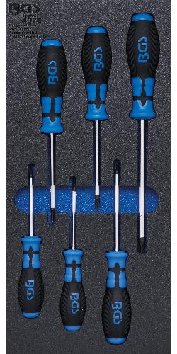 BGS Werkstattwageneinlage 1/3: Schraubendreher T-Profil (für Torx) | 6-tlg.
