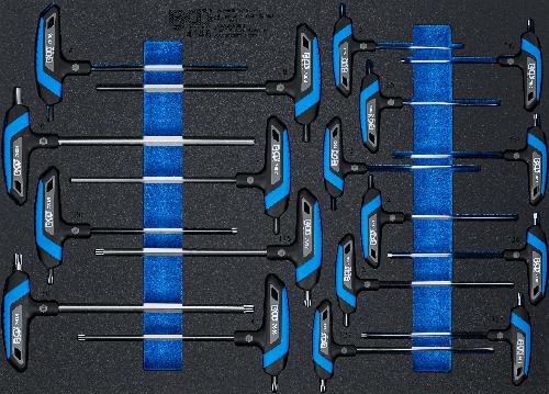 BGS Werkstattwageneinlage 3/3: Schraubendreher-Satz mit T-Griff | Innensechskant, T-Profil (für Torx) | 18-tlg.