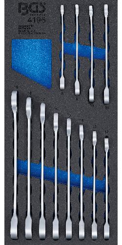 BGS Werkstattwageneinlage 1/3: Ratschenring-Maulschlüssel-Satz | SW 8 - 19 mm | 12-tlg.