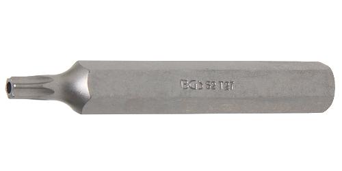 BGS Bit | Länge 75 mm | Antrieb Außensechskant 10 mm (3/8") | T-Profil (für Torx) mit Bohrung T27