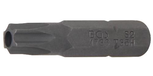 BGS Bit | Länge 30 mm | Antrieb Außensechskant 6,3 mm (1/4") | T-Profil (für Torx) mit Bohrung T35