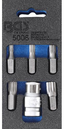 BGS Schraubendreher-Bit-Satz | Antrieb Außensechskant 10 mm (3/8") | Innenvielzahn (für XZN) | 6-tlg.