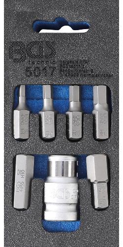BGS Schraubendreher-Bit-Satz | Antrieb Außensechskant 10 mm (3/8") | Innensechskant | 7-tlg.