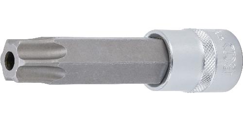 BGS Bit-Einsatz | Länge 110 mm | Antrieb Innenvierkant 12,5 mm (1/2") | T-Profil (für Torx) mit Bohrung T90