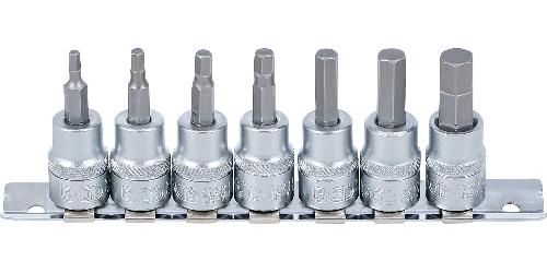 BGS Bit-Einsatz-Satz | Antrieb Innenvierkant 10 mm (3/8") | Innensechskant 1/8" - 3/8" | Zollgrößen | 7-tlg.