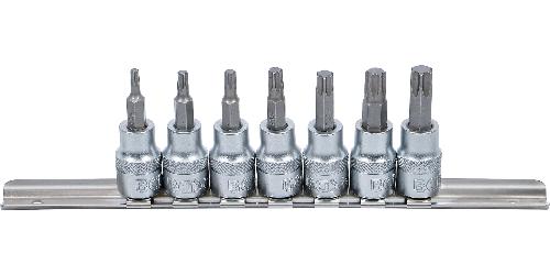 BGS Bit-Einsatz-Satz | Antrieb Innenvierkant 10 mm (3/8") | T-Profil (für Torx) T15 - T50 | 7-tlg.