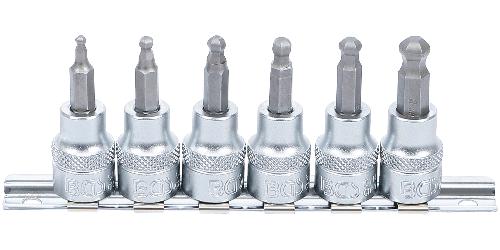 BGS Bit-Einsatz-Satz | Antrieb Innenvierkant 10 mm (3/8") | Innensechskant mit Kugelkopf 3 - 8 mm | 6-tlg.