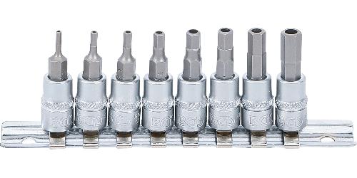 BGS Bit-Einsatz-Satz | Antrieb Innenvierkant 6,3 mm (1/4") | Innensechskant mit Bohrung 2 - 7 mm | 8-tlg.