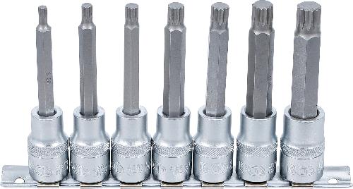 BGS Bit-Einsatz-Satz | Antrieb Innenvierkant 12,5 mm (1/2") | Innenvielzahn (für XZN) M5 - M14 | 7-tlg.