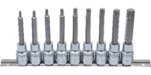 BGS Bit-Einsatz-Satz | Antrieb Innenvierkant 12,5 mm (1/2") | T-Profil (für Torx) | 9-tlg.
