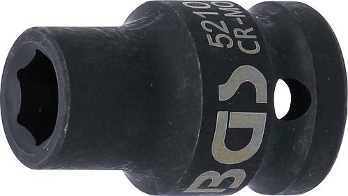 BGS Kraft-Steckschlüssel-Einsatz Sechskant | Antrieb Innenvierkant 12,5 mm (1/2") | SW 10 mm