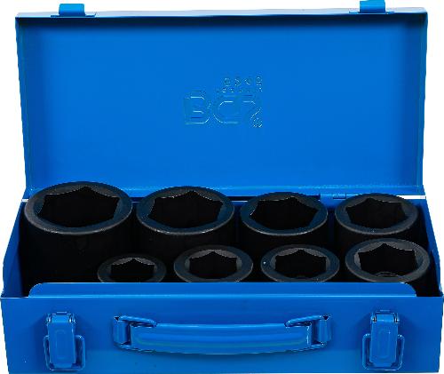 BGS Kraft-Steckschlüssel-Einsatz-Satz Sechskant | Antrieb Innenvierkant 25 mm (1") | SW 27 - 50 mm | 8-tlg.
