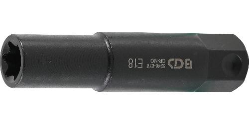BGS Steckschlüssel-Einsatz E-Profil, extra lang | Antrieb Außensechskant 22 mm | SW E18
