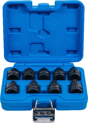 BGS Kraft-Bit-Einsatz-Satz | Antrieb Innenvierkant 12,5 mm (1/2") | Innenvielzahn (für XZN) M4 - M16 | 9-tlg.