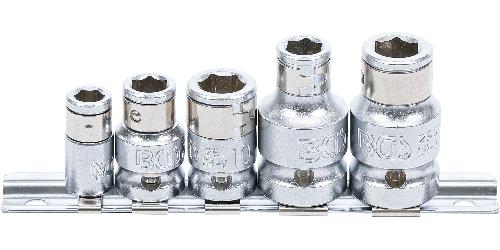 BGS Bit-Adapter-Satz mit Haltekugel | Innenvierkant 6,3 mm (1/4") / 10 mm (3/8") / 12,5 mm (1/2") | 5-tlg.