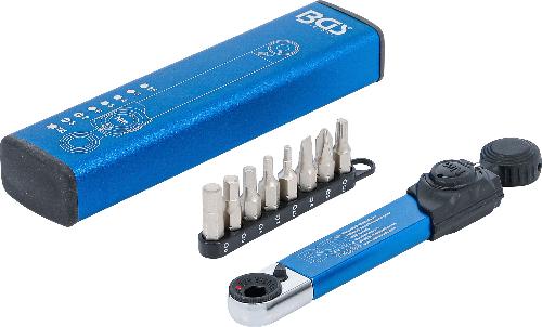 BGS Drehmomentschlüssel | Abtrieb Innensechskant 6,3 mm (1/4") | 2 - 10 Nm | mit Bit-Satz | 9-tlg.