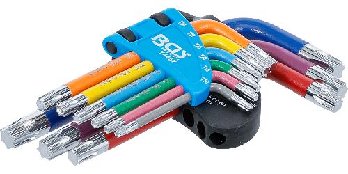 BGS Winkelschlüssel-Satz | Multicolour | kurz | T-Profil (für Torx) T10 - T50 | 9-tlg.