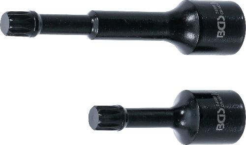 BGS Kraft-Spezial-Bit-Einsatz-Satz | Antrieb Innenvierkant 12,5 mm (1/2") | Innenvielzahn (für XZN) M12 | für VAG | 2-tlg.
