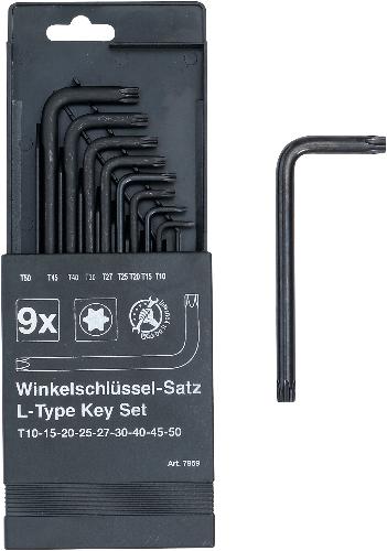 BGS Do It Yourself Winkelschlüssel-Satz | T-Profil (für Torx) T10 - T50 | 9-tlg.