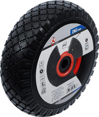 BGS Do It Yourself Rad für Sackkarren / Bollerwagen | PU, rot/schwarz | 260 mm