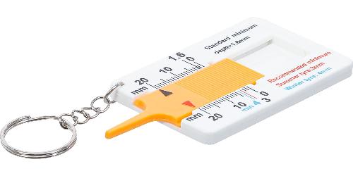 BGS Do It Yourself Profiltiefenmesser | mit Schlüsselanhänger | 0 - 20 mm