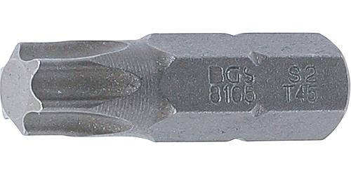 BGS Bit | Länge 30 mm | Antrieb Außensechskant 8 mm (5/16") | T-Profil (für Torx) T45