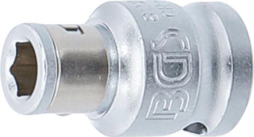 BGS Bit-Adapter mit Haltekugel | Innenvierkant 10 mm (3/8") | Innensechskant 6,3 mm (1/4")