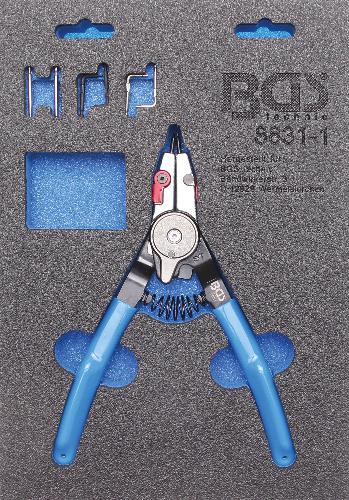 BGS Sprengringzange | für Außen-/Innensprengringe | auswechselbare Spitzen | 180 mm