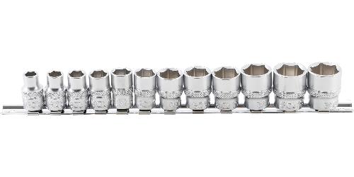 BGS Steckschlüssel-Einsatz-Satz, Sechskant | Antrieb Innenvierkant 10 mm (3/8") | SW 8 - 19 mm | 12-tlg.