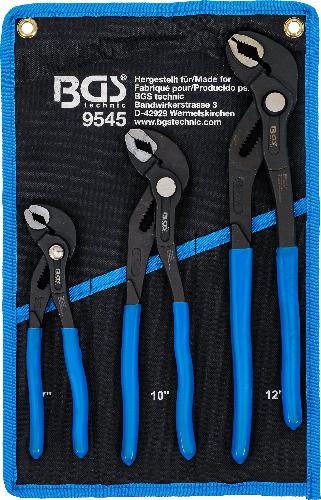 BGS Wasserpumpenzangen-Satz | arretierbar | 175 / 240 / 300 mm | 3-tlg.
