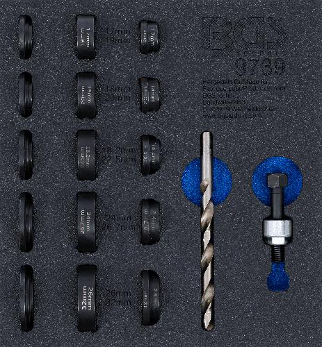 BGS Werkstattwageneinlage 1/6: Lochstanz-Satz | für Einparksensoren | Ø 17 - 32 mm