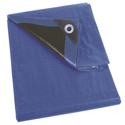 Perel Abdeckplane - Blau/Schwarz - Sehr Strapazierfähig - 5 x 5 m