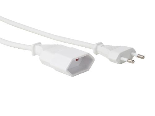 Perel VERLÄNGERUNGSKABEL - 1.8 m - WEIß - 2G0.75 - CEE 7/16 "Eurostecker" / C7