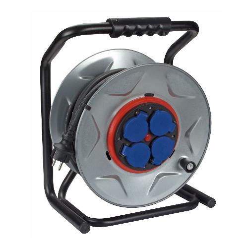 Perel PROFESSIONELLE KABELTROMMEL MIT 'ANTI-TWIST'-SYSTEM - NEOPREN - 25 m - 3G2.5 - 4 STECKDOSEN - STECKER-TYP E (FRANZÖSISCHES SYSTEM)