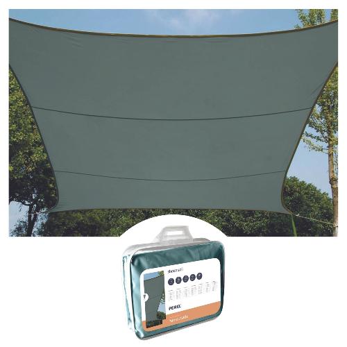 Perel SONNENSEGEL - QUADRATISCH - 3.6 x 3.6 m - FARBE: GRÜNGRAU